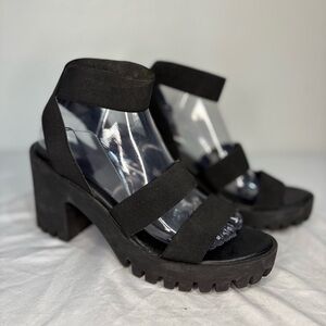 Madden Girl sohoo black chunky Y2K womens heels size 9